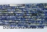 TBBS15 15 inches 4*13mm tube blue spot stone beads