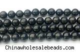 CAE324 15.5 inches 12mm round astrophyllite gemstone beads