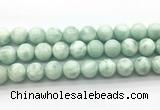 CAS305 15.5 inches 14mm round snowflake angelite gemstone beads