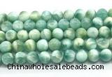 CAS323 15.5 inches 12mm round peacock angelite gemstone beads