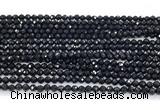 CON120 15.5 inches 2mm faceted round black onyx gemstone beads