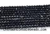 CON122 15.5 inches 4mm faceted round black onyx gemstone beads