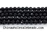 CON126 15.5 inches 10mm faceted round black onyx gemstone beads