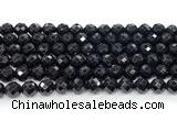 CON132 15.5 inches 8mm faceted round black onyx gemstone beads