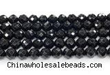 CON133 15.5 inches 10mm faceted round black onyx gemstone beads