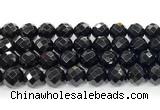 CON135 15.5 inches 14mm faceted round black onyx gemstone beads