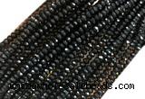 AGBS01 15 inches 2*4mm faceted rondelle black agate beads wholesale