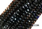 AGBS03 15 inches 5*8mm faceted rondelle black agate beads wholesale