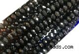 AGBS04 15 inches 6*10mm faceted rondelle black agate beads wholesale