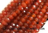 AGBS09 15 inches 6*10mm faceted rondelle red agate beads wholesale