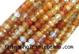 AGBS14 15 inches 6*10mm faceted rondelle red agate beads wholesale