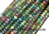 AGBS16 15 inches 4*6mm faceted rondelle indian agate beads wholesale