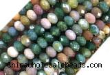 AGBS17 15 inches 5*8mm faceted rondelle indian agate beads wholesale