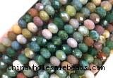 AGBS18 15 inches 6*10mm faceted rondelle indian agate beads wholesale