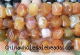 AGBS238 15 inches 12*16mm - 13*18mm faceted nuggets red botswana agate beads