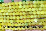 AGBS253 15 inches 6mm faceted round yellow dragon veins agate beads wholesale