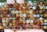AGBS264 15 inches 6mm faceted round coffee dragon veins agate beads wholesale
