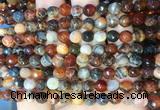 AGBS270 15 inches 6mm faceted round coffee dragon veins agate beads wholesale