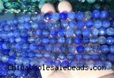 AGBS276 15 inches 6mm faceted round blue dragon veins agate beads wholesale