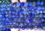 AGBS277 15 inches 8mm faceted round blue dragon veins agate beads wholesale