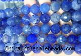 AGBS279 15 inches 12mm faceted round blue dragon veins agate beads wholesale