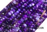 AGBS28 15 inches 4*6mm faceted rondelle banded agate beads wholesale