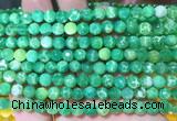 AGBS292 15 inches 6mm faceted round green dragon veins agate beads wholesale