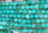 AGBS298 15 inches 8mm faceted round green dragon veins agate beads wholesale