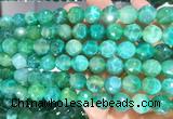 AGBS299 15 inches 10mm faceted round green dragon veins agate beads wholesale