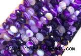 AGBS30 15 inches 6*10mm faceted rondelle banded agate beads wholesale