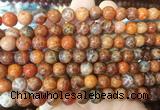AGBS309 15 inches 8mm round red dragon veins agate beads wholesale