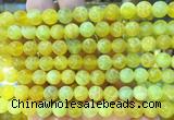 AGBS319 15 inches 8mm round yellow dragon veins agate beads wholesale