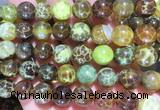 AGBS327 15 inches 12mm round yellow dragon veins agate beads wholesale