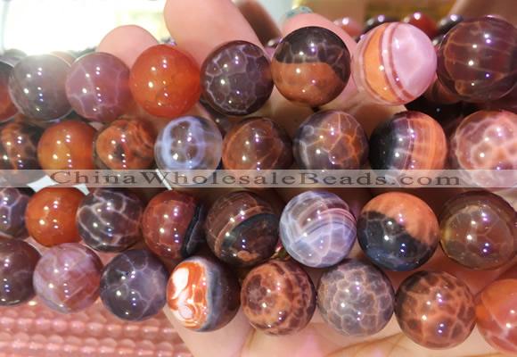 AGBS340 15 inches 14mm round coffee dragon veins agate beads wholesale