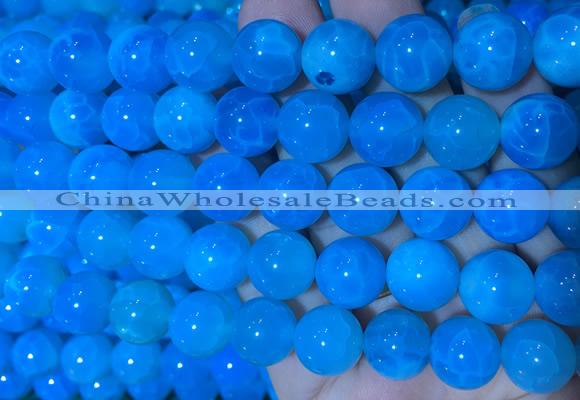 AGBS352 15 inches 12mm round blue dragon veins agate beads wholesale