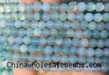 AGBS355 15 inches 6mm round blue dragon veins agate beads wholesale