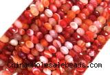 AGBS36 15 inches 4*6mm faceted rondelle banded agate beads wholesale