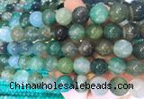 AGBS371 15 inches 12mm round green dragon veins agate beads wholesale