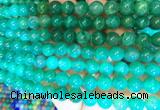 AGBS386 15 inches 8mm round green dragon veins agate beads wholesale