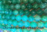 AGBS388 15 inches 12mm round green dragon veins agate beads wholesale