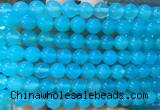 AGBS391 15 inches 8mm round blue agate beads wholesale