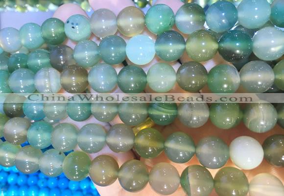AGBS396 15 inches 10mm round green agate beads wholesale