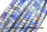 AGBS40 15 inches 4*6mm faceted rondelle banded agate beads wholesale