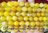 AGBS411 15 inches 10mm faceted nuggets agate gemstone beads wholesale
