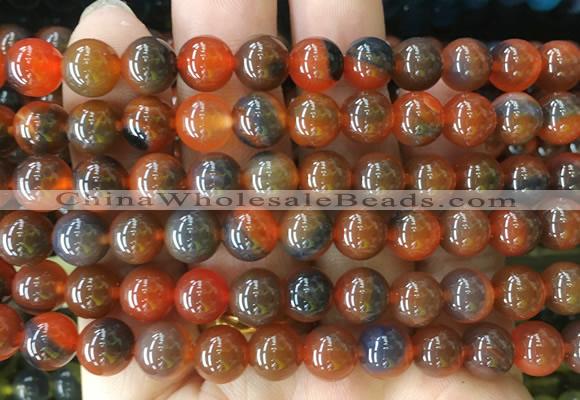 AGBS423 15 inches 8mm faceted round sugar heart agate beads wholesale