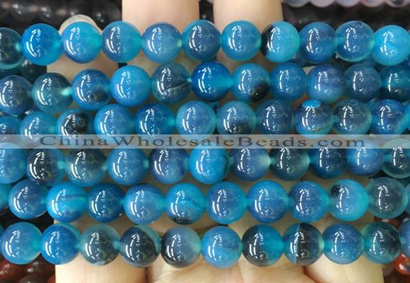 AGBS425 15 inches 8mm faceted round sugar heart agate beads wholesale
