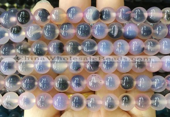 AGBS427 15 inches 8mm faceted round sugar heart agate beads wholesale