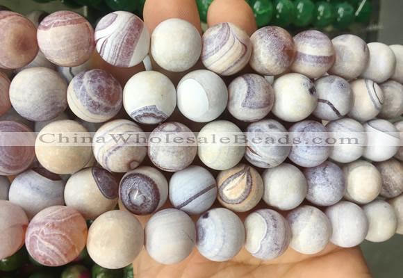 AGBS442 15 inches 14mm round Matte agate beads wholesale