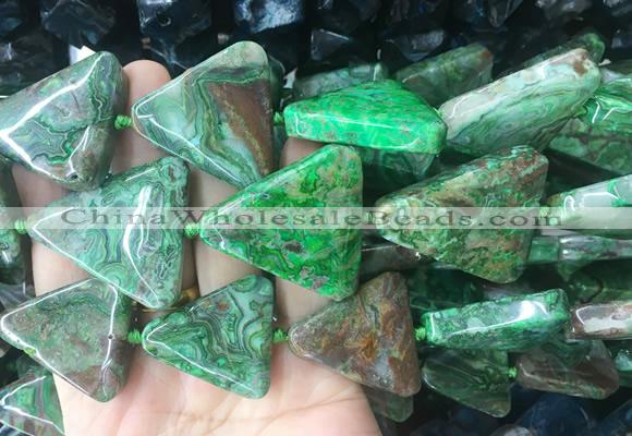 AGBS447 15 inches 32*35mm - 38*40mm triangle crazy lace agate beads wholesale