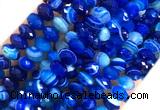 AGBS46 15 inches 6*10mm faceted rondelle banded agate beads wholesale